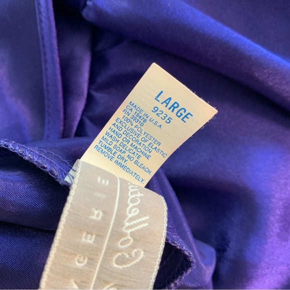 Purple Satin Babydoll Lingerie Dress Chemise Nightwear Sleepwear Size Large - Picture 8 of 9